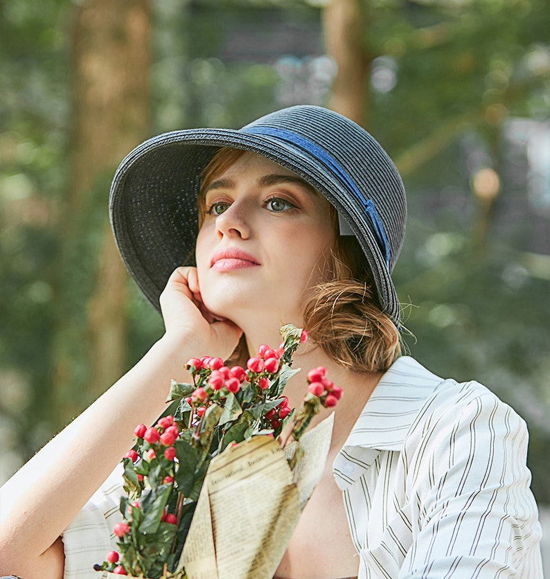 Summer Straw Hat with Wide Brim, Summer Hat, Foldable hat, Sun hat, Beach hat, Straw Beach hat, Sun hat women, Straw hat women image 5