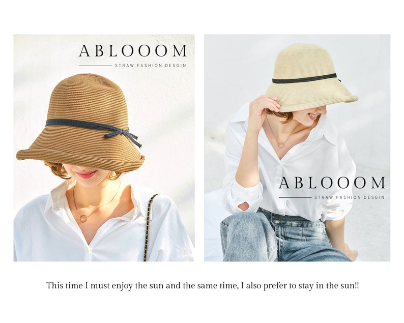 Wide Brim Straw Sun Hat, Foldable Beach Vacation Hat image 3