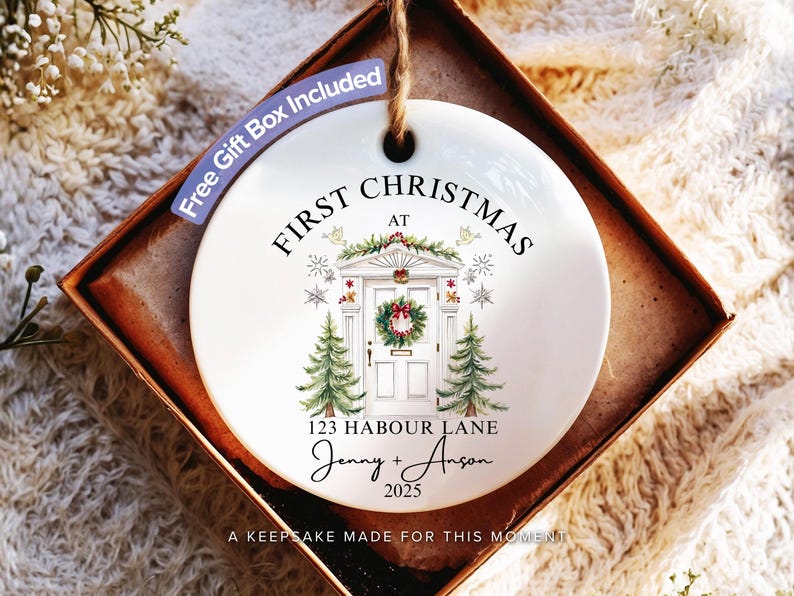 Our New Home Christmas Ornament, Our First Christmas Ornament, House Address Ornament, Our First Home Keepsake, First Home Bauble 2025 image 1