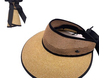 Straw Hat, Straw Beach Visor, Visor Hat, Summer Visor Hat  display picture 1