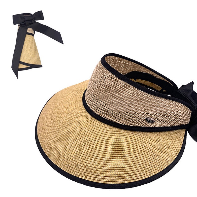 Straw Hat Straw Beach Visor Visor Hat Summer Visor Hat Etsy