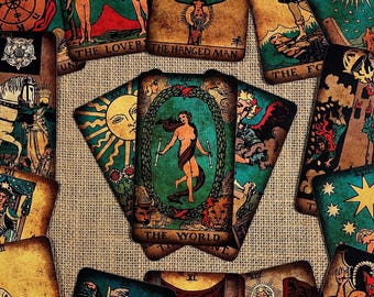 Bright Tarot Deck | 78 Cards Vintage Boho Style | Colorful Earthy Tarot with Guidebook for Beginners