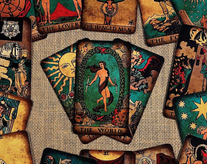 Bright Tarot Deck | 78 Cards Vintage Boho Style | Colorful Earthy Tarot with Guidebook for Beginners