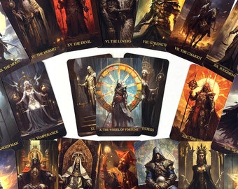 Assasin Tarot Card Deck - Borderless, Premium quality, Full 78 cards deck with Guidebook.