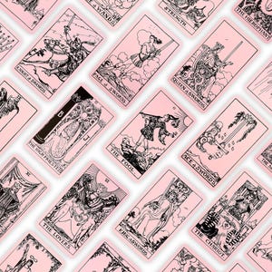 ENVÍO EL MISMO DÍA / Baraja de Tarot Rosa y Negro / Baraja de cartas de Oráculo / Baraja de muchas cosas / Baraja de cartas de Tarot / 78 cartas / Cartas de Tarot con Guía