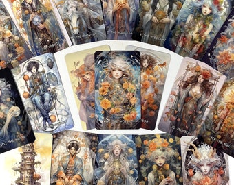 ANIME Tarot Card Deck - Borderless, Premium quality, Full 78 cards deck with Guidebook.