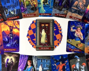 Trick or Treat Tarot Card Deck - Borderless, Premium quality, Full 78 cards deck with Guidebook.