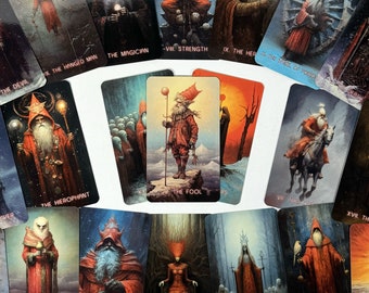 CHRISTMAS Tarot Card Deck - Borderless, Premium quality, Full 78 cards deck with Guidebook.