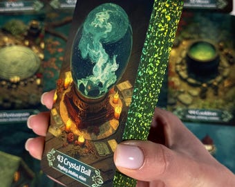 Emerald Night Oracle Deck — 50 Card Lenormand Oracle with Emerald Foil Edges, Fantasy Artwork, Guidebook & Gift Box for Beginners