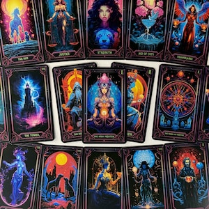 Neon Tarot Cards, 78 Tarot Cards, Original Tarot Cards for Neon Tarot Cards, 78 Tarot Cards, Original Tarot Cards for