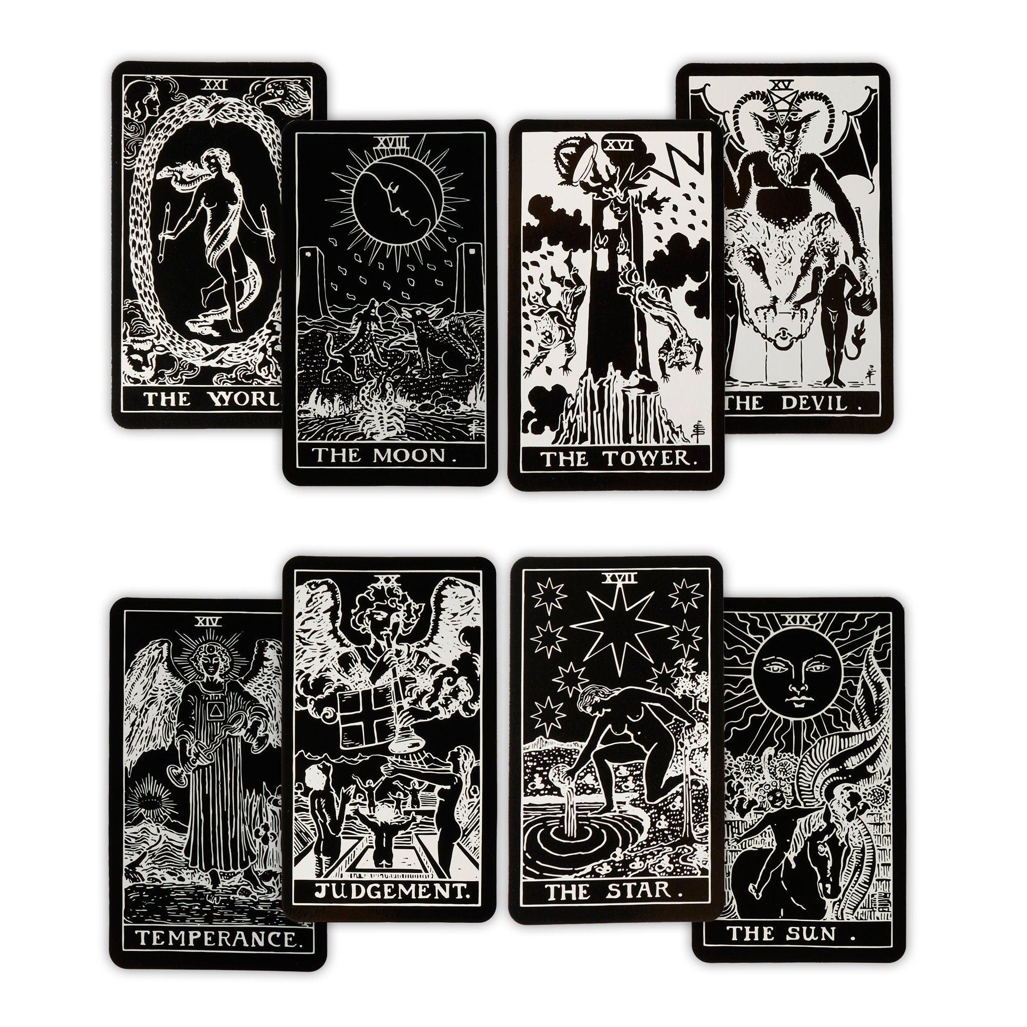 トランプ Abyss Tarot White & Black Tarot of the Abyss - Stunning Black-and-White Tarot Deck
