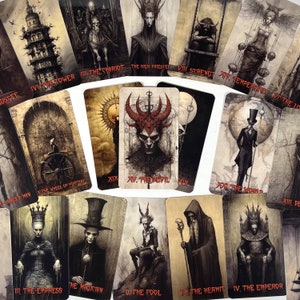 HORROR Tarot Card Deck - Borderless, Premium quality, Full 78 cards deck with Guidebook.