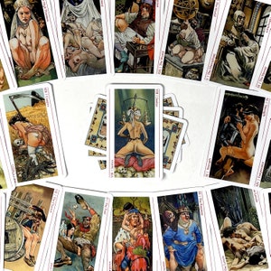 Decameron Tarot Card Deck - Borderless, Premium quality, Full 78 cards deck with Guidebook.