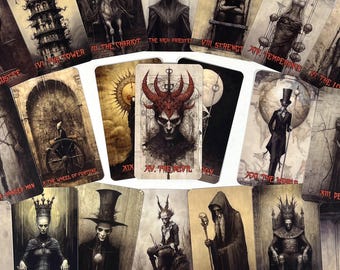 Horror Tarot Deck: 78 Gothic Karten mit rotem Folienrand
