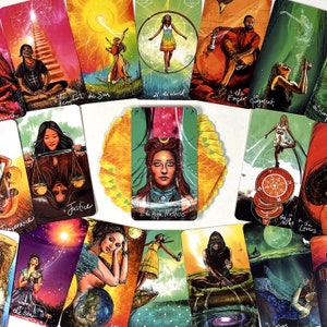 LIGHT SEERS Tarotkartenspiel - Randlos, Premium-Qualität, 78 Kartenspiel mit Anleitung.