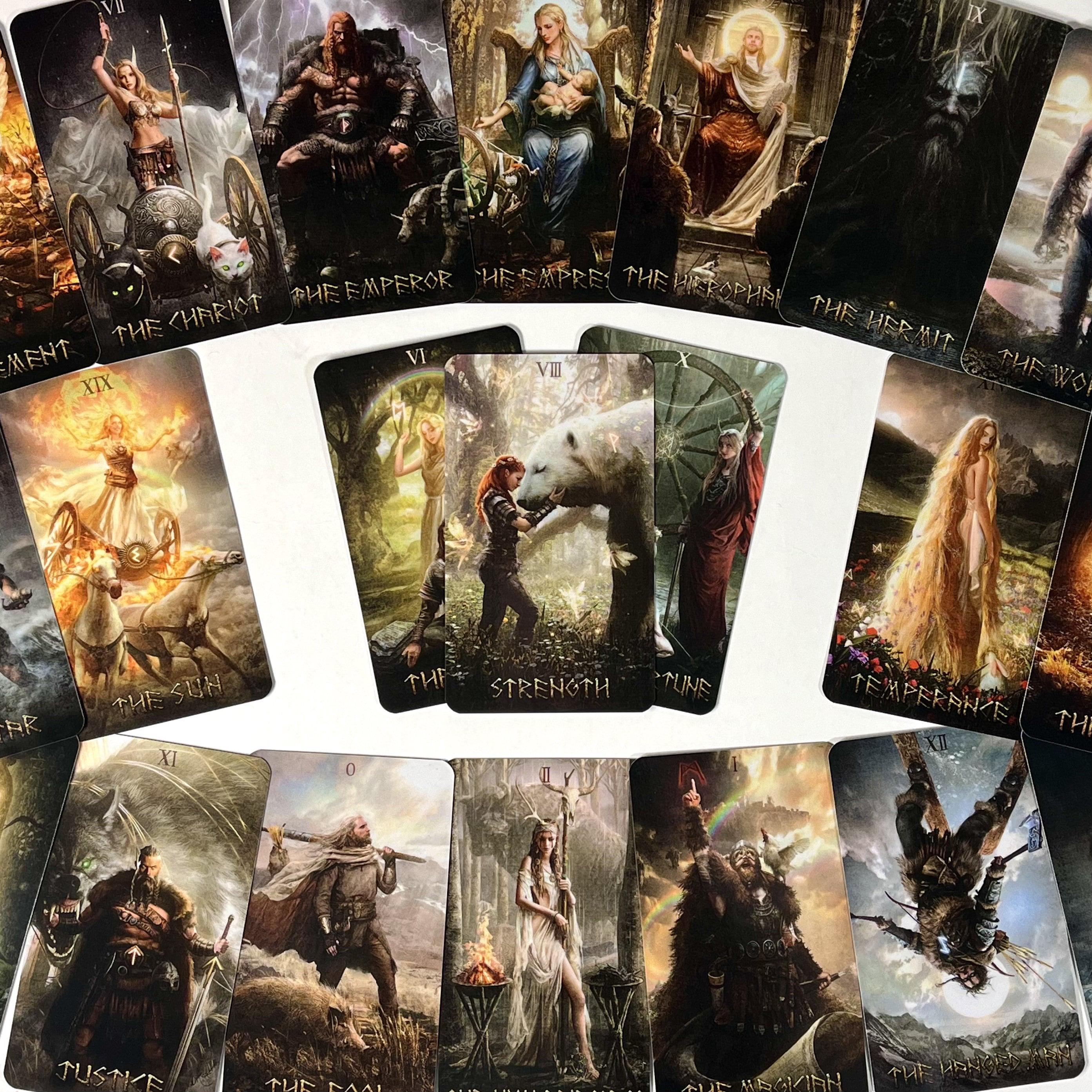 Runic Tarot Card Deck - Borderless, Premium Quality, Full 78