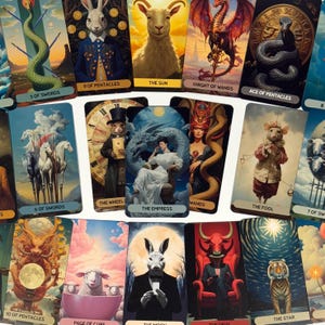 Jeu de tarot Majestic Realm - 78 cartes mates avec bords en aluminium, art fantastique, guide inclus, idéal pour les débutants