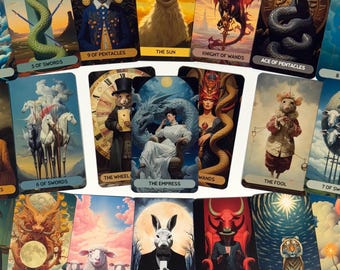 Majestic Realm Tarot Deck: 78 Fantasy Kunst Karten mit Folienrand