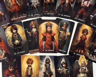 Leuk tarotkaartendeck - Zonder rand, premium kwaliteit, compleet deck van 78 kaarten met handleiding.