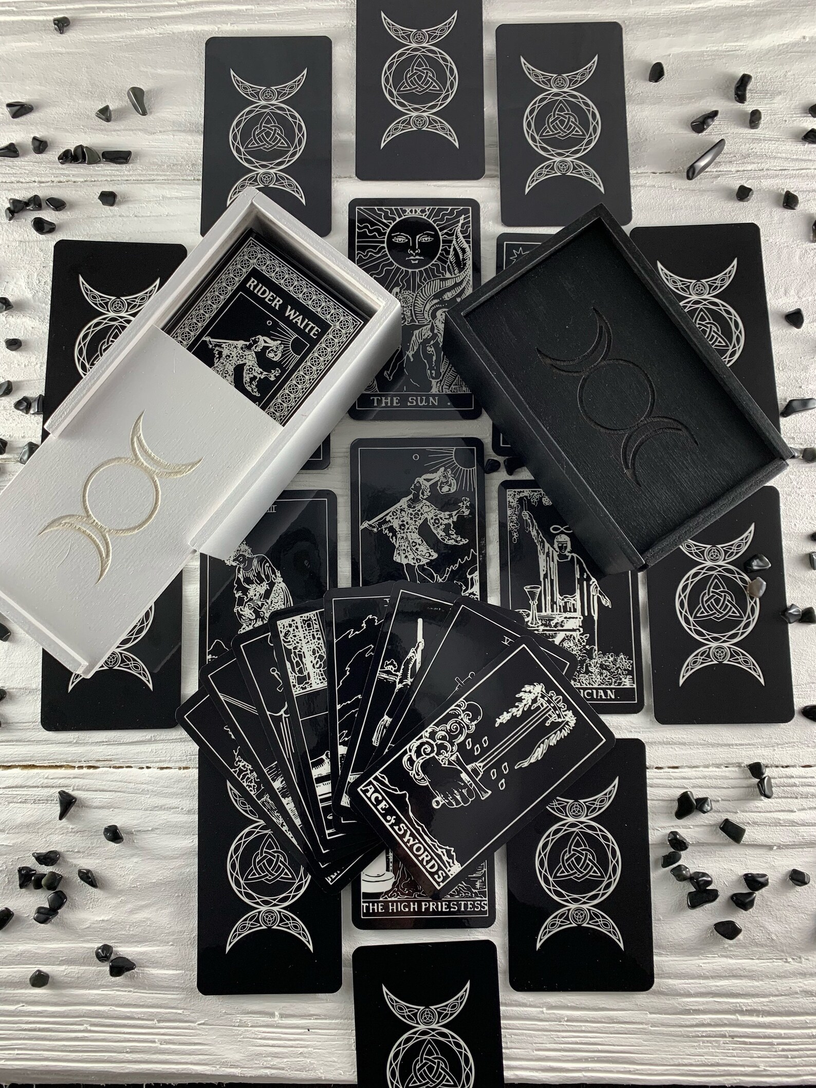 Tarot Deck Rider Waite Black White Tarot cards deck 78 card Etsy