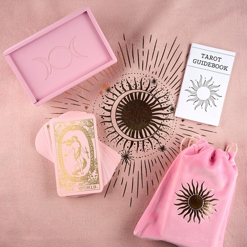 Tarot Deck Pink Gold Oracle Card Deck Deck of Many Things Etsy
