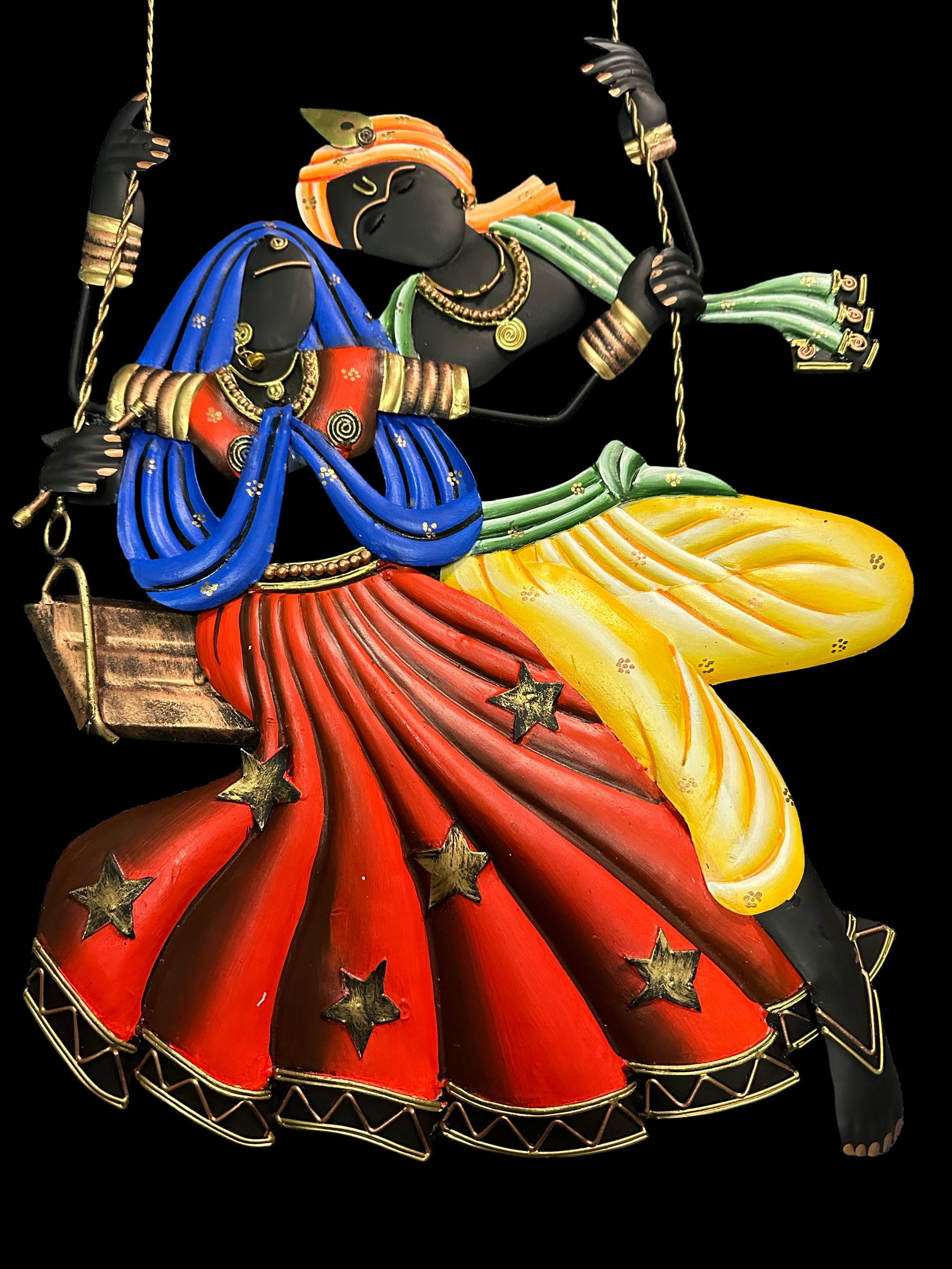 18 Lord Radha Krishna Wrought Iron Handmade Swing Wall Etsy