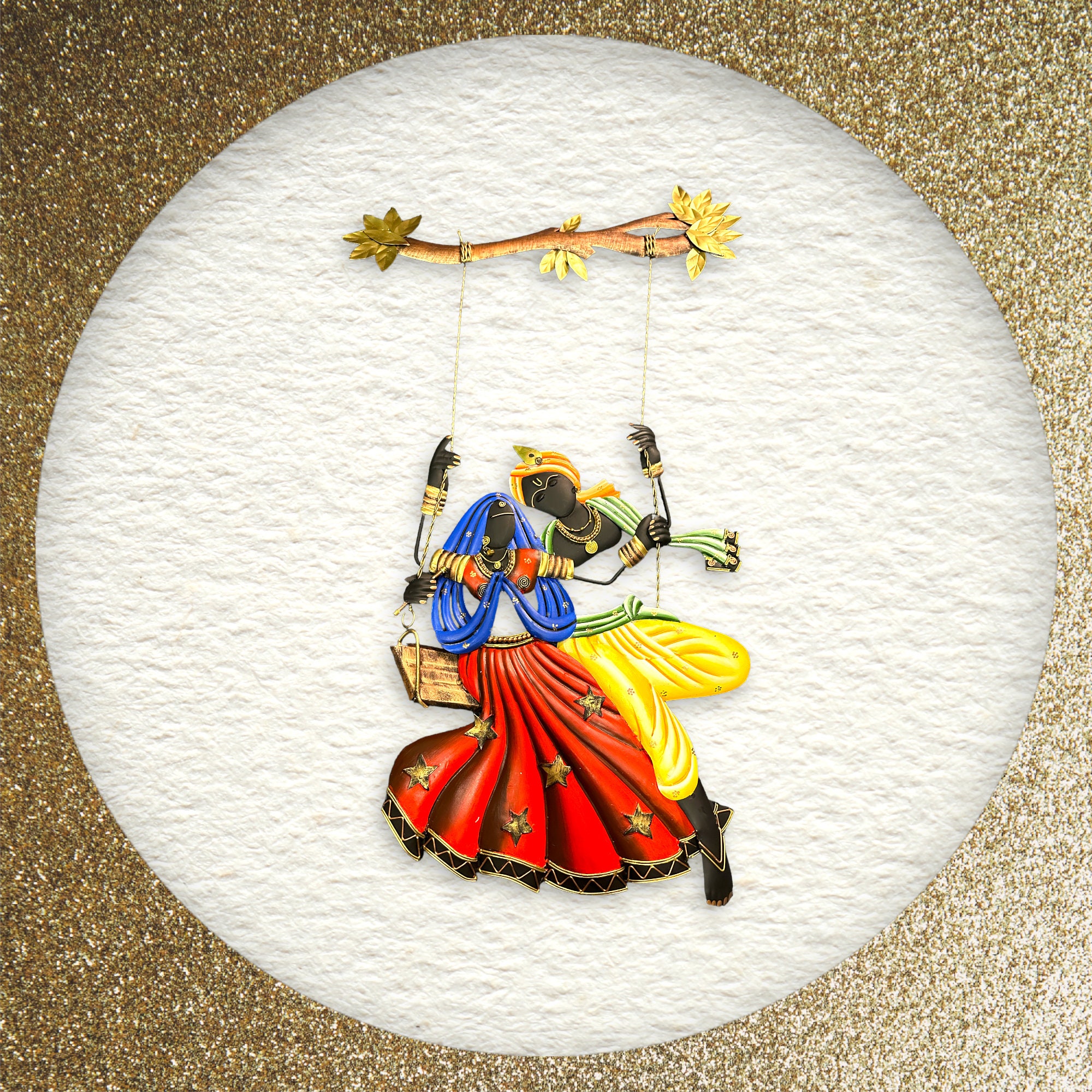 18 Lord Radha Krishna Wrought Iron Handmade Swing Wall Etsy