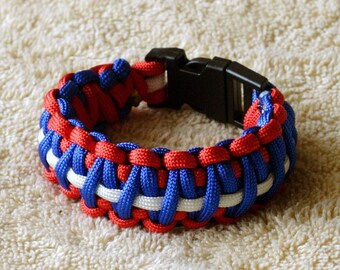 Red , White and Blue King Cobra Paracord Bracelet