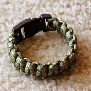 Army Olive Drab Green Cobra Weave Paracord Bracelet