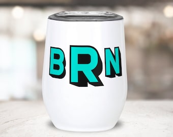 Monogram Shadow Letter Wine Tumbler Birthday Gift