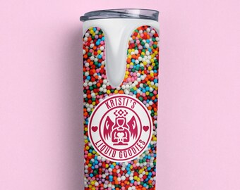 Valentines Day Candy Tumbler Sprinkle Skinny Tumbler Sweet Stainless Steel Insulated Cup Desert Theme Frosting Tumbler