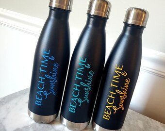 Lake Time Water Bottle, Camping Tumbler, Beach Tumbler, Pool Tumbler <-- Stainless Steel Water Bottle, Gift, Birthday, Vacation, insulated