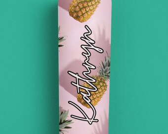 Personalized Vacation Tumbler Pineapple Pink Skinny Tumbler