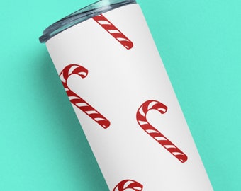 Candy Cane Tumbler Holiday Skinny Tumbler