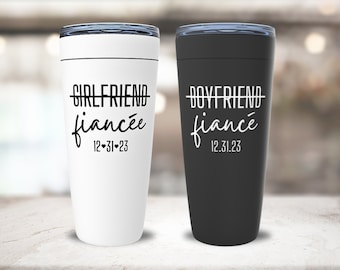 Engagement Tumblers Boyfriend Girlfriend Fiance Coffee Tumblers
