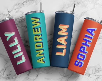 Name Tumbler Personalized Cup Customized Name Cups Party Birthday Gift Vacation Girls Trip Bachelorette Party Gift for Mom Sister Teacher