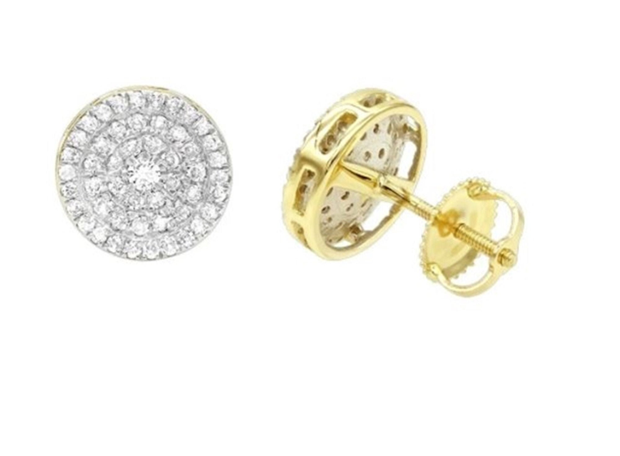 Women's Stud Screw Back Earrings Round Lab Grown Diamond Etsy