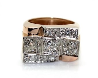 Old European Cut Moissanite Diamond Men's Ring, Antique Wedding Ring, Party Wear Ring For Him, Engagement Ring For Fiance, Anniversary Gift