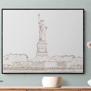Statue of Liberty, New York City Famous Landmark, Roman Goddess Statue, Printable Lady Liberty, Instant Download, World Landmarks Art Gift