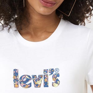 vintage / vintage boho Biały t-shirt damski LEVI&#39;s