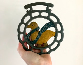 v i n t a g e / Salvamanteles de metal para cocina estilo granja vintage con forma de pato (uno)