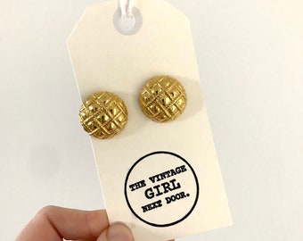 v i n t a g e / Vintage gold-coloured oversized earrings, 90's earrings