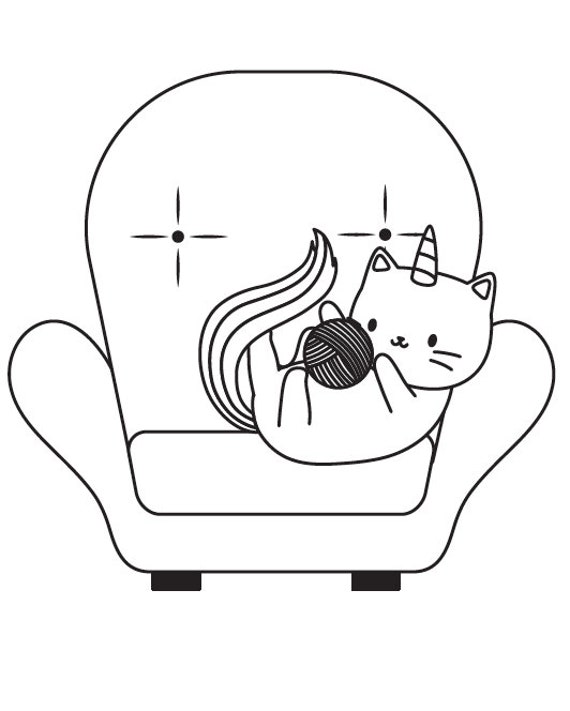 digital printable unicorn cat coloring book for kids caticorn etsy