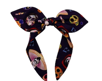 coco headband, knotted bow headband, Disney headband, halloween, dia de Los muertos, day of the dead