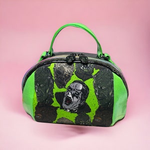 Sewfisticated sassy petite, small bowler bag, handbag, monsters bag, retro bag, mini bowler bag, Halloween bag