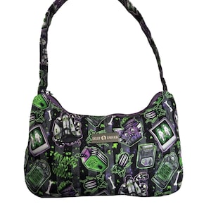 Shoulder bag, handbag, Halloween handbag, beetlejuice hand bag, spooky handbag