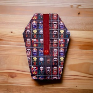Horror wallet, coffin wallet, horror coffin wallet, faux leather wallet