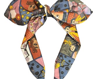 Knotted headband, knotted bow headband, Coraline, Coraline headband, buttons headband,