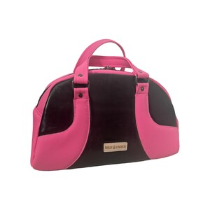 Maisie bowler bag, retro bowler bag, hot pink bag, handbag, bowler handbag