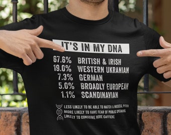 Custom Genealogy Shirt Personalized DNA Tshirt Nationality 